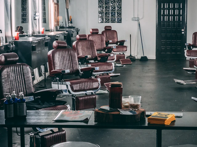 Barber chairs in an empty shop
